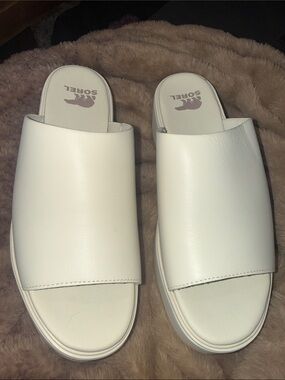 NWOB Sorel Women's Cream Dayspring slide sandal, sz 8, color: chalk